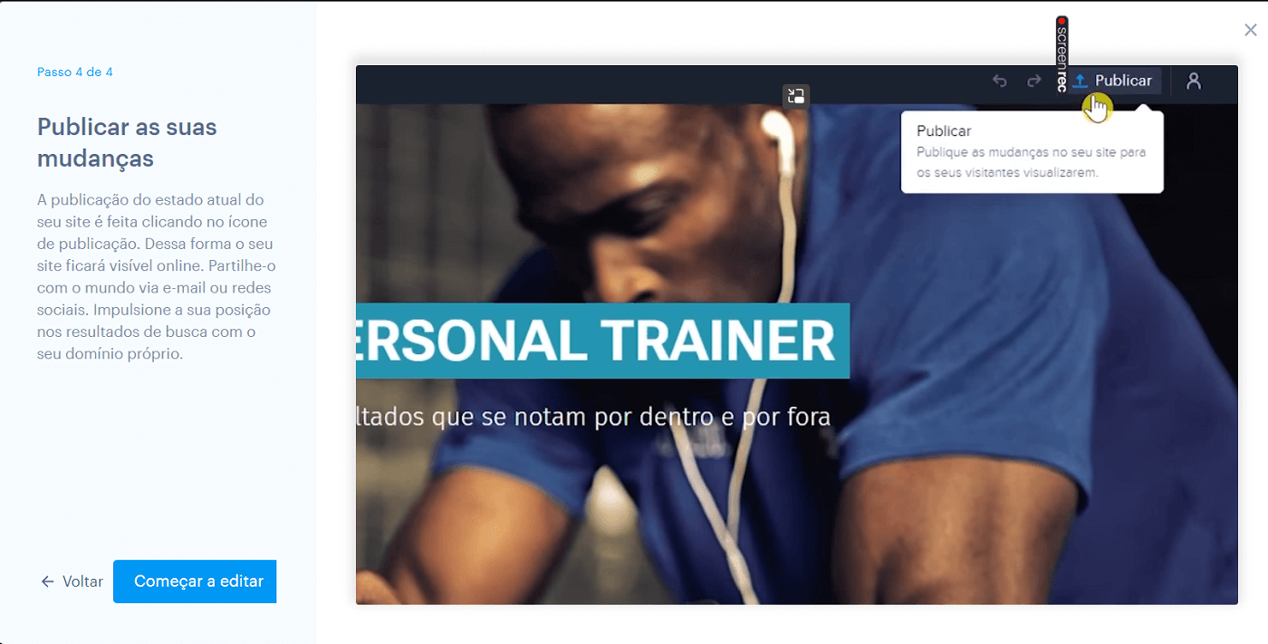 Passos na criação de um site Webnode