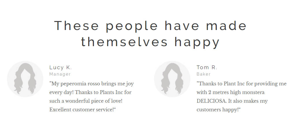 Show the testimonials and references from your customers