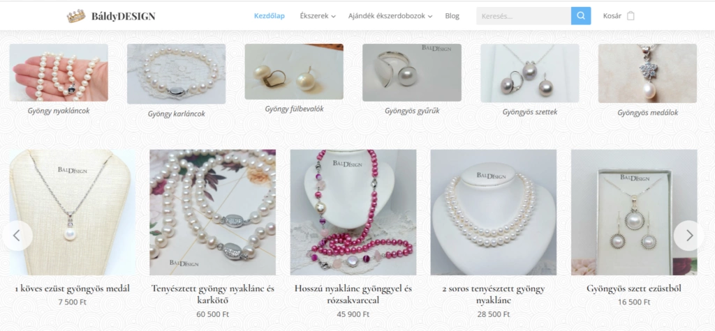 Beispiel eines mit Webnode erstellten Onlineshops - BáldyDESIGN.