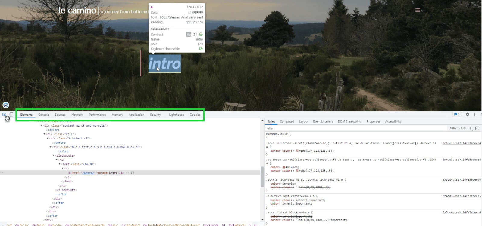 Beispiel, um den Quellcode einer Website im Developer Tools Fenster anzeigen zu lassen