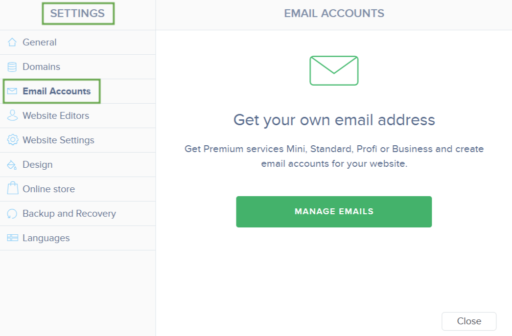 Email Account Setup in Webnode