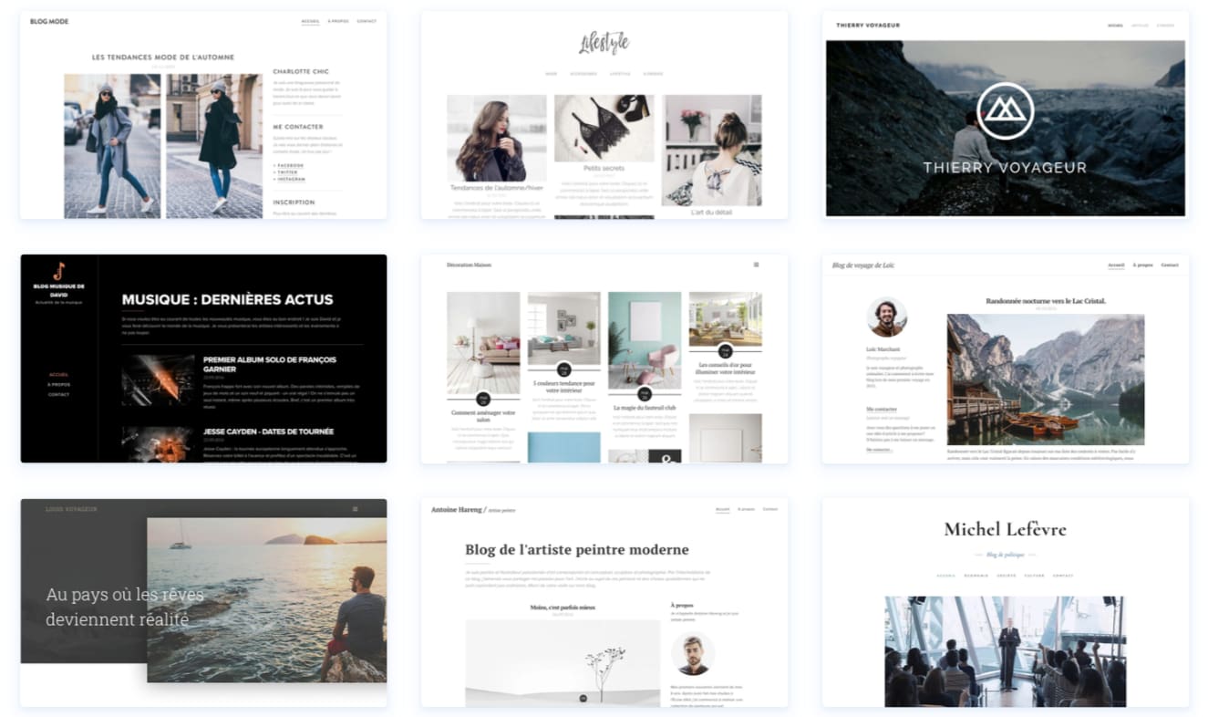 Modèles de sites web Webnode