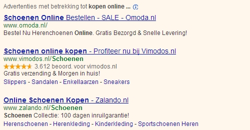 Advertentie online schoenen kopen