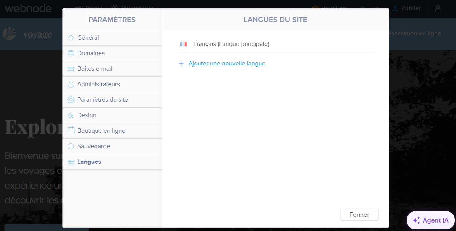 Une image montrant comment ajouter d'autres langues au site web de votre hôtel.