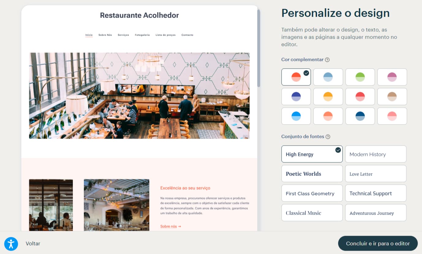 Personalizar o seu site no editor da Webnode é fácil e intuitivo