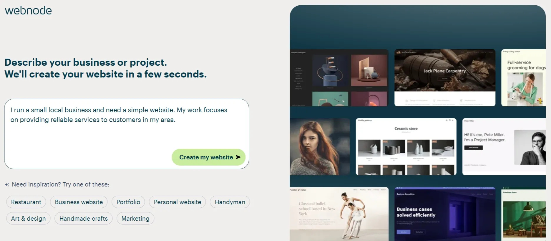 Webnode AI website builder