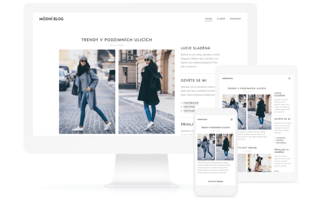 Příklad šablony blogu od Webnode