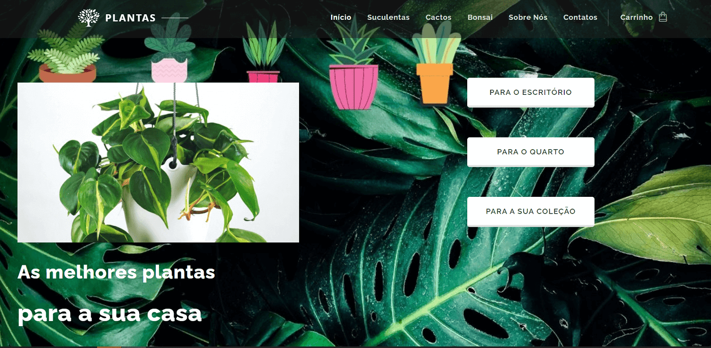 Site com uma seção hero superlotada