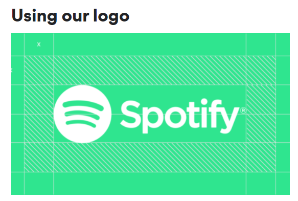 cómo Spotify define el espacio libre necesario alrededor de sus logos