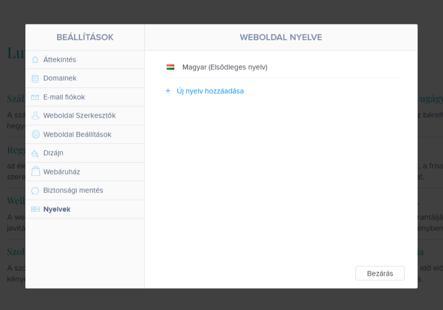 A kép bemutatja, hogyan adhatsz több nyelvet szállodai weboldaladhoz.