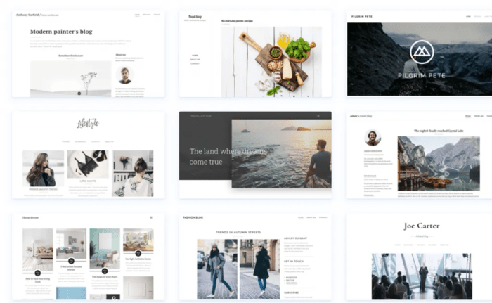 Webnode blog templates