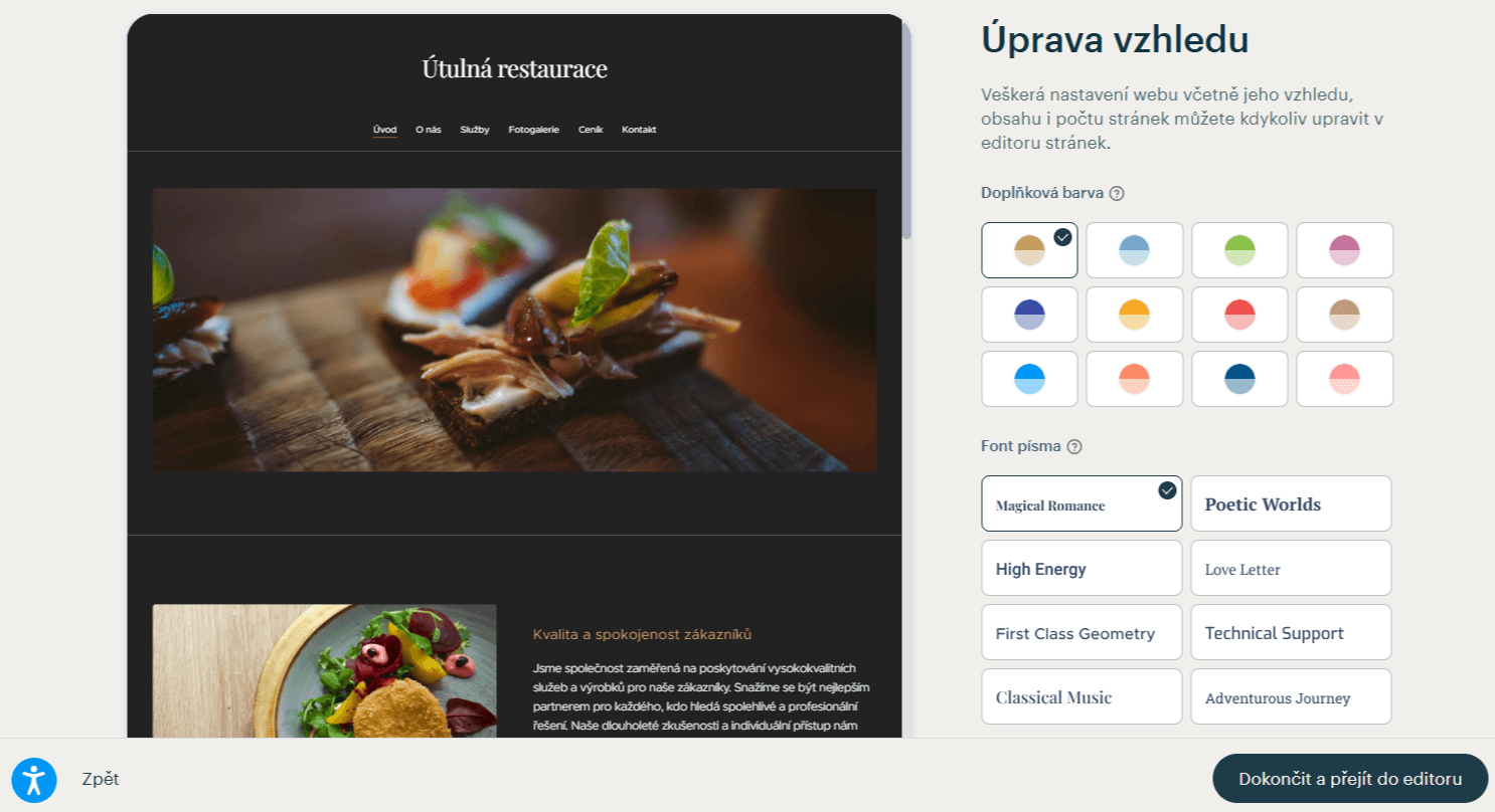 úprava vzhledu webu