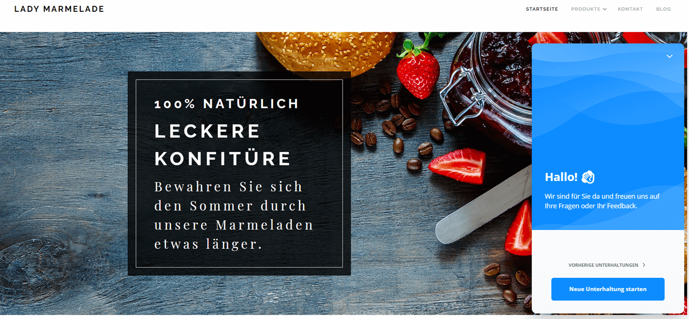 Beispiel vom Userlike.com Chat-Fenster auf der Webnode Website