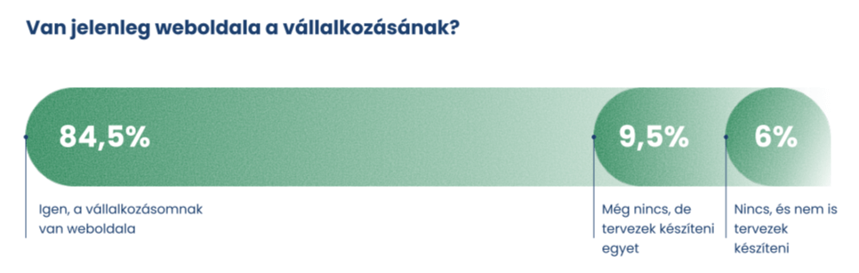 Ez a kép azt mutatja, a vállalkozások hány százaléka rendelkezik weboldallal.