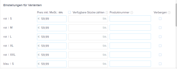 varianten-detaileinstellung