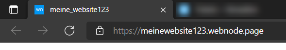 Beispiel einer Webnode Sub-Domain