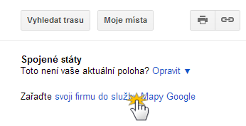 Odkaz na zařazení firmy do map Google