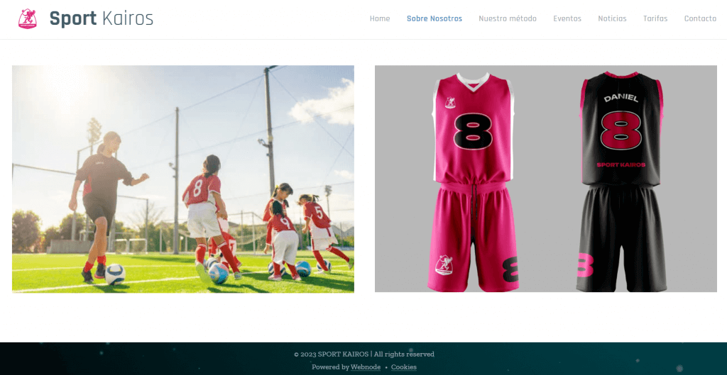 Sports Kairos(Webnodeで作成)の会社概要ページ